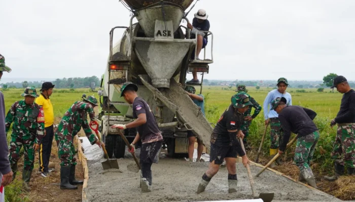 TMMD di Jeneponto: 100 Meter Jalan Rabat Beton Selesai, Warga Semangat